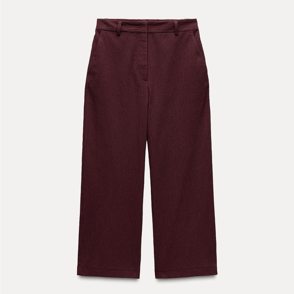 zara zw collection textured burgundy straight leg pants
Size XS never worn